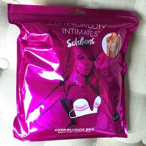 Heidi Klum Intimates Deep Plunge Bra Backless Strapless Adhesive C/D New NIP